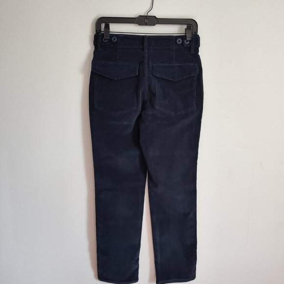 Ladies SZ 25 Madewell Navy Slim Straight-Leg Utility Corduroy Pants - Picture 5 of 7
